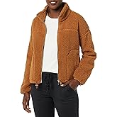 Amazon Essentials Women's Fleece Zip-Up Sherpa Jacket with Stand Neck