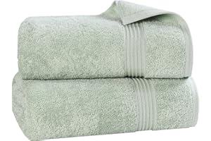 Superior Egyptian Cotton 2-Piece Bath Sheet Towel Set, Oversized Body Towels For Adults And Kids, Large Towel For Bath, Shower, Guest Bathroom, Spa, Gym, Resort, Essentials, Airbnb, Sage