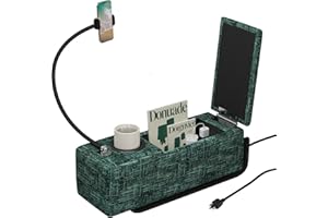 GENERIC 20.27'' Multifunctional Sofa Armrest, Removable Couch Armrest with Charger, Green Chenille Foam Couch Caddy Organizer with Phone Holder, Cup Holder and Storage for Modular Sectional Sofa, Loveseat