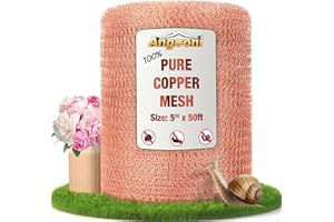 Angooni Copper Mesh,Pure Copper Wire Mesh 5in x 50ft Premium Copper Mesh Ideal for Hole Blocking, Rustproof Pure Copper Mesh 