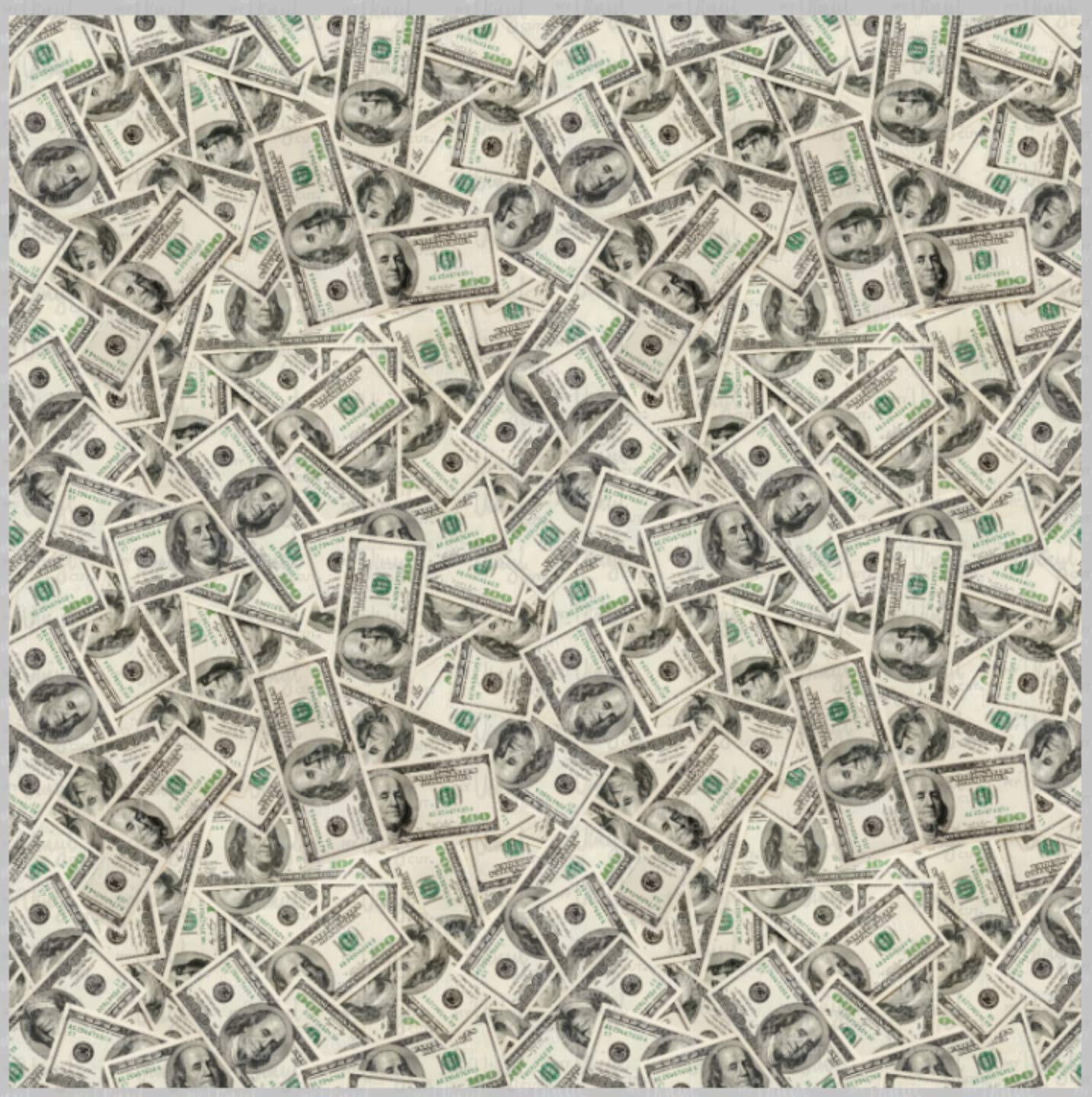 Printed Adhesive Vinyl or HTV Cash Money Hundred Dollar