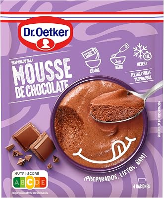 Mousse de Chocolate, Preparado para Mousse de Chocolate - Estuche con Mezcla Preparada para Mousse Sabor Chocolate 73g (Cantidad 4 Raciones)