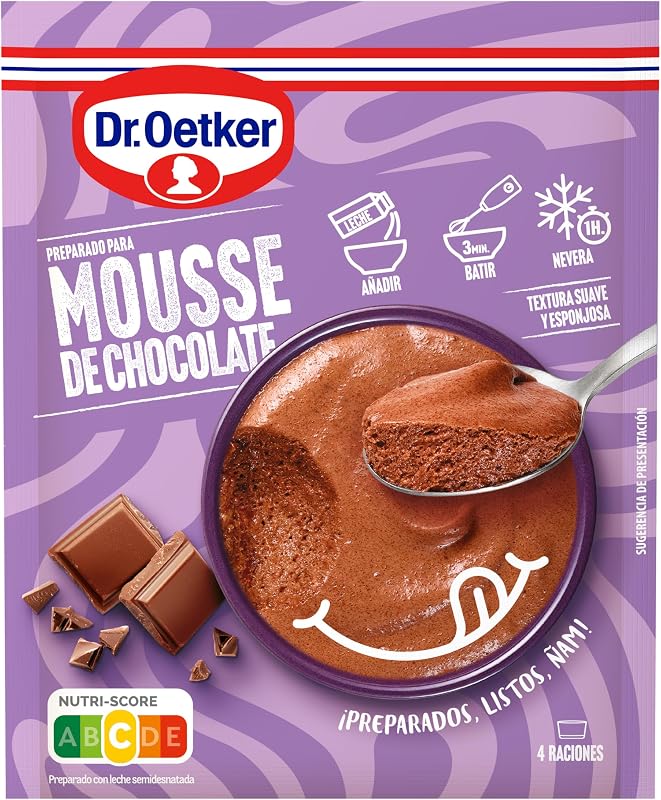 Mousse de Chocolate, Mistura de Mousse de Chocolate - Caixa com Mistura de Mousse de Sabor a Chocolate 73g (Quantidade 4 Doses)