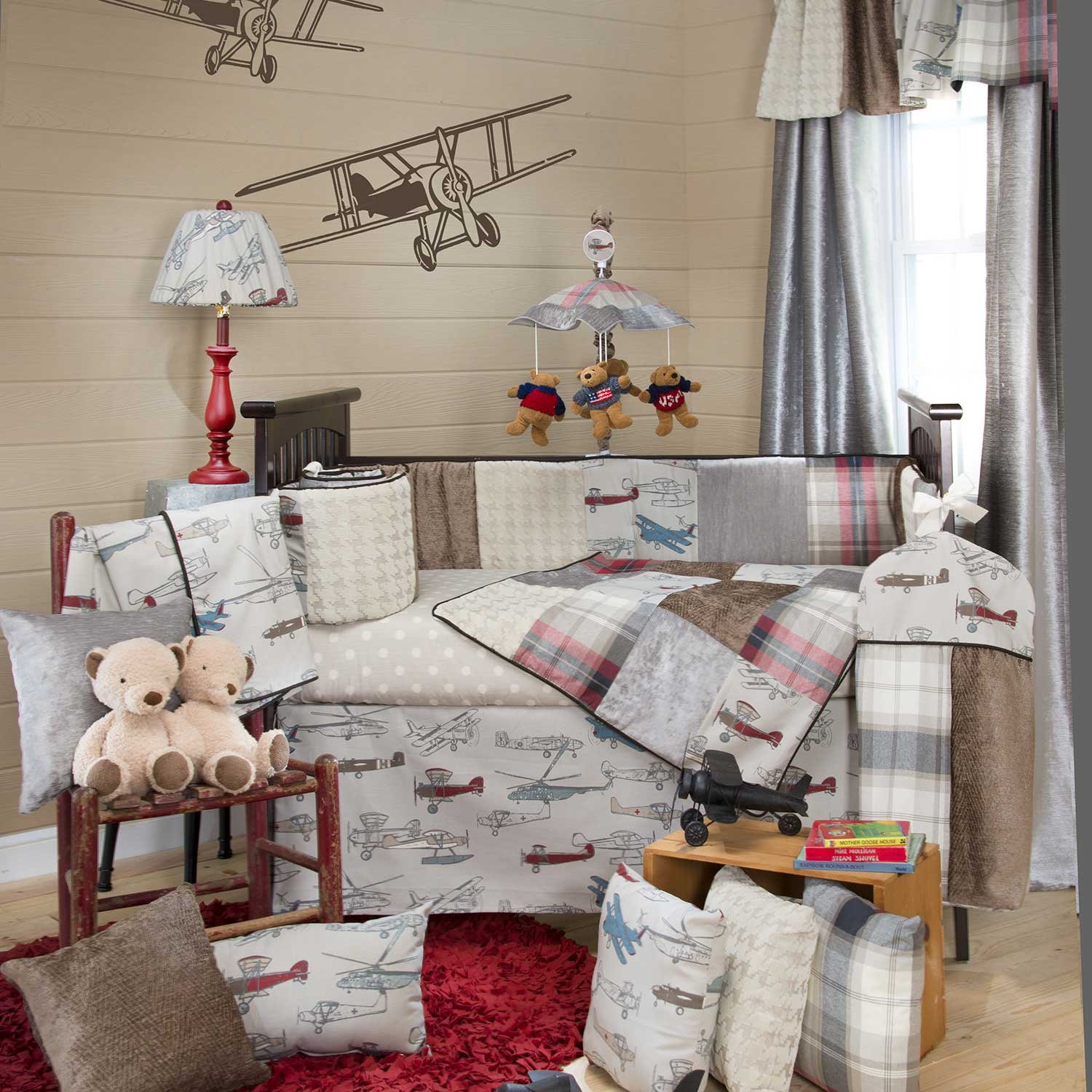 aviator crib bedding