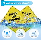 Cobee Baby on Board Signs 2 Pcs 5x5in Double Suction Cups Yellow view 2