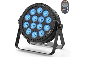 RGBW 4-in-1 LED Par Lights, 80W Stage Lights with 0-100% Dimmer Professional DMX & Remote Control Sound Auto, SEBRUANC Stage Uplighting for Events DJ Disco Wedding Party 1Pack