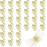FHUIEWRY 30Pcs Leaf Napkin Rings, Metal Leaf Napkin Ring Set, Gold Napkin Ring Holders Buckles for Wedding,Thanksgiving, Chri