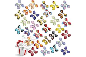 Chenkaiyang 20 Pcs Magic Flying Butterfly, Wind Up Butterfly Toy Rubber Band Powered Flying Butterflies Surprise Gift for Explosion Box Envelope Wedding Birthday Party (20 Classic Style)