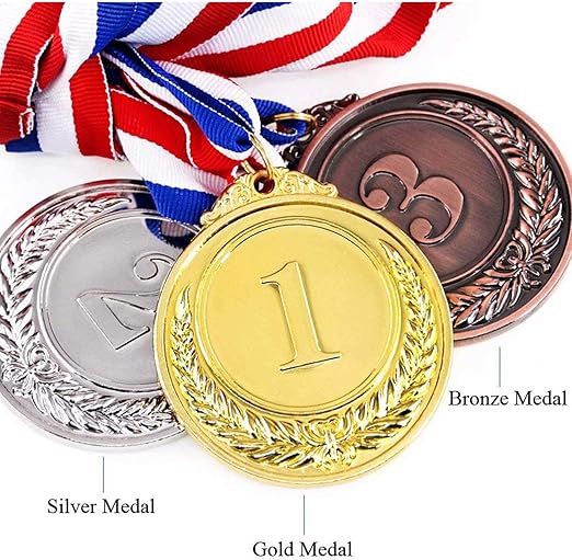 Amazon 大人のためのメダル 学校の運動会またはミニオリンピックイベントのための金属オリンピックスタイルの勝者メダル賞 Iloveu トロフィー メダル