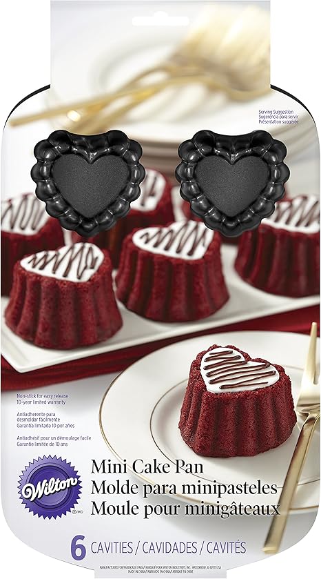 Wilton Mini Heart Cake Pan-6 Cavity 10.5