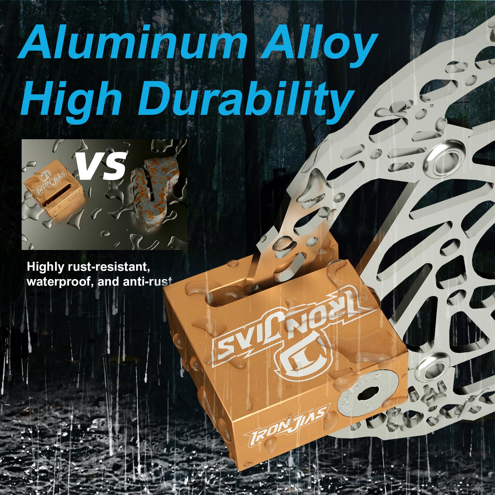 Motorcycle Disc Lock Anti-Theft Wheel Brake Lock Waterproof Alloy with Reminder Cable and 2 Keys, Alarm-Free for Motorbike, E-Scooter, Mountain Bike