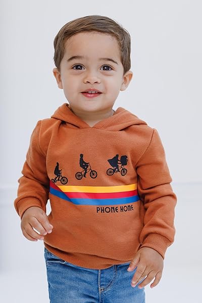 E.T. THE EXTRA-TERRESTRIAL TODDLER BOYS FLEECE PULLOVER HOODIE BROWN 4T