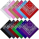 PLULON Bandanas for Men Women 4/12/24/30 Pack, Paisley Pattern Bandana Bulk Headbands Handkerchief Face Mask 100% Polyester