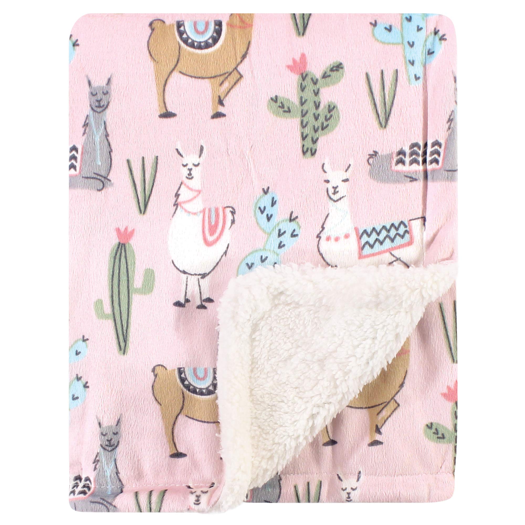 Photo 1 of Hudson Baby Unisex Baby Plush Mink and Sherpa Blanket, Llama, One Size