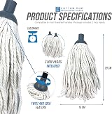 TDBS 2pk Cotton Mop Heads Twist Lock Socket Super Absorbent Floor Mop view 3