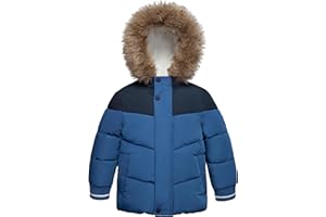 Rokka&Rolla Toddler Boys' Water-Resistant Sherpa Fleece Lined Puffer Jacket Winter Parka Coat