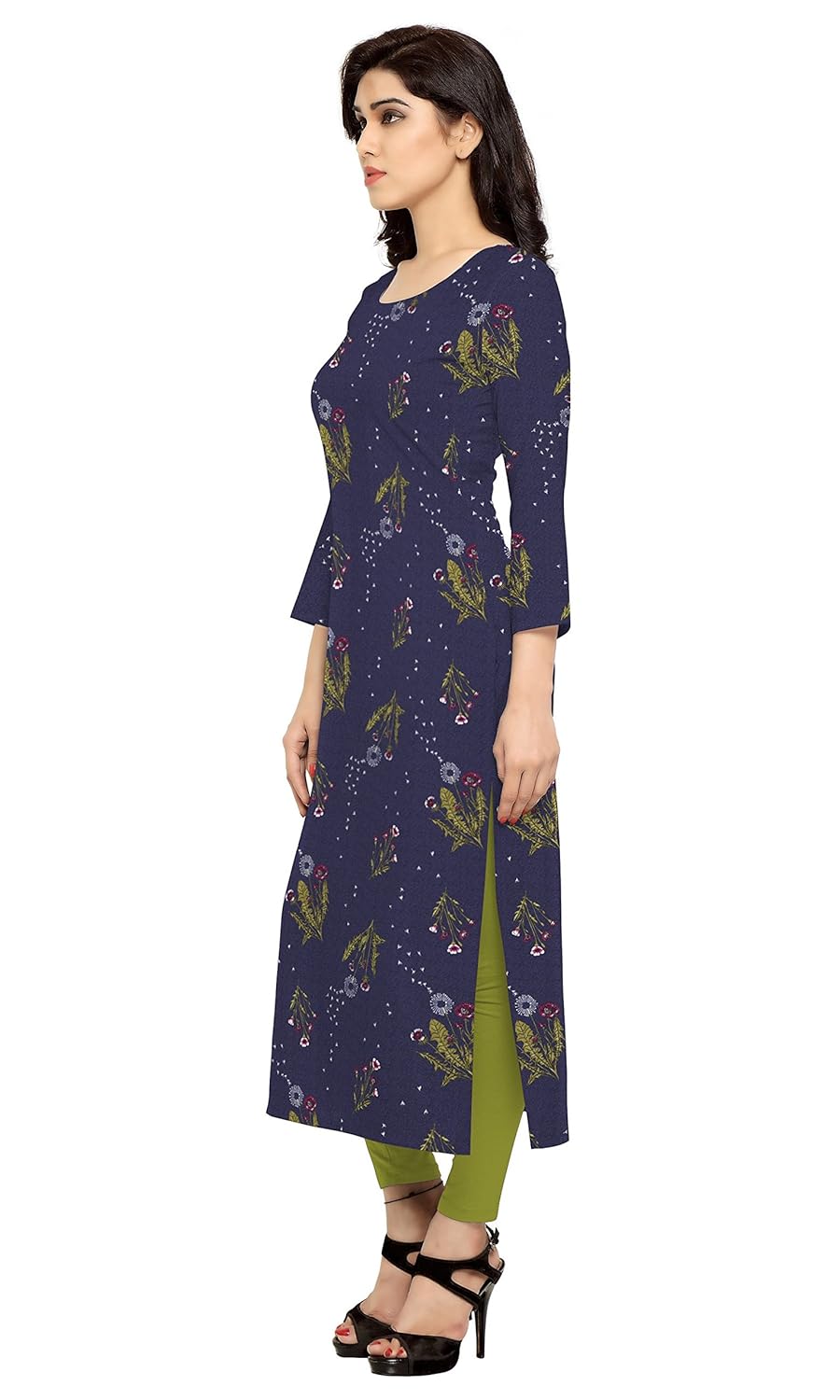 ziyaa women's straight crepe kurta