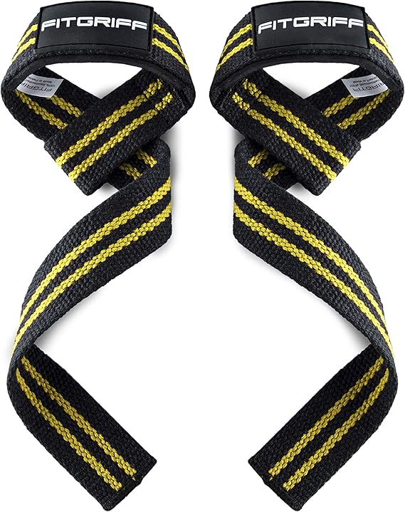 Fitgriff® Straps Powerlifting, Levantamiento de Pesas, Agarres para Gym