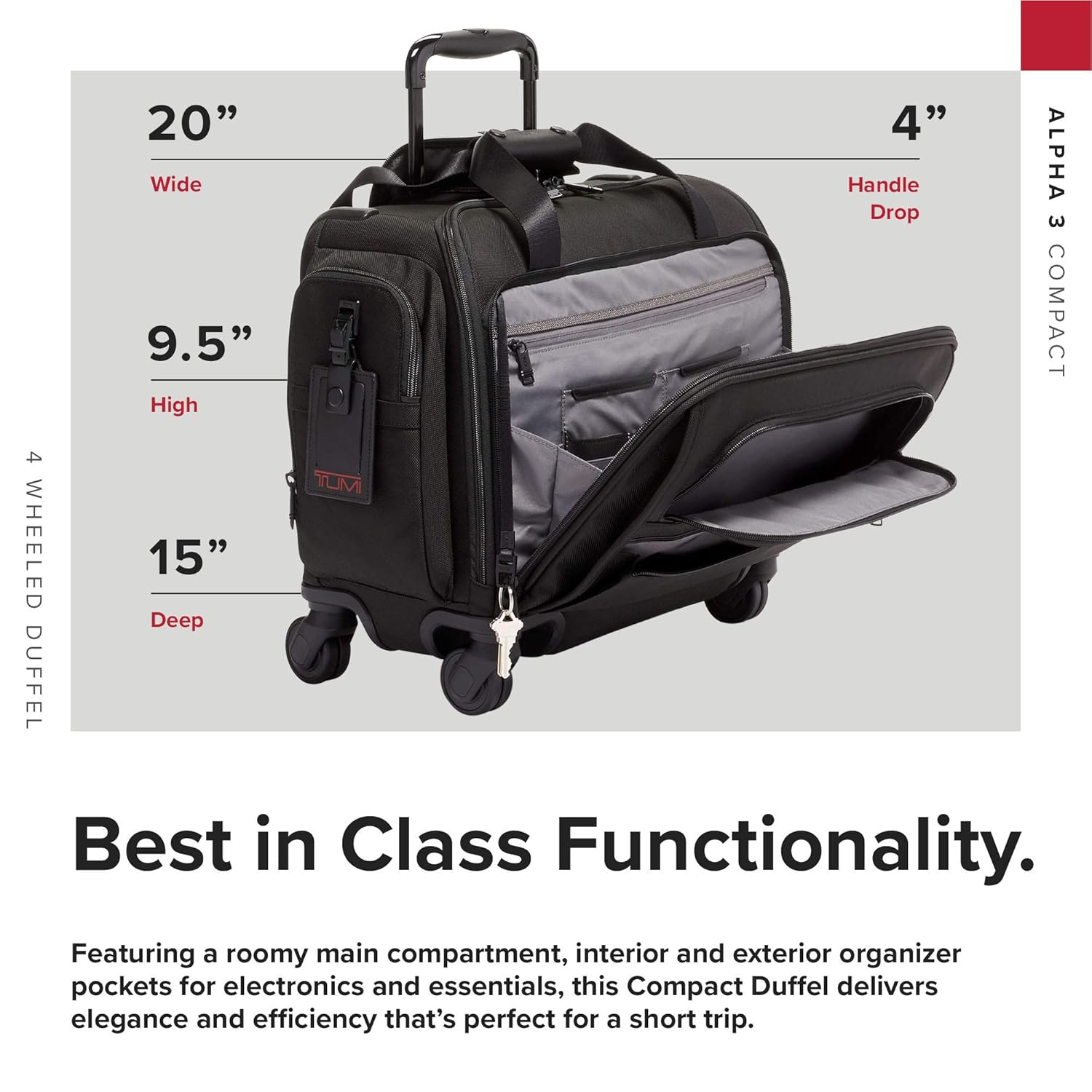 4 wheeled compact duffel