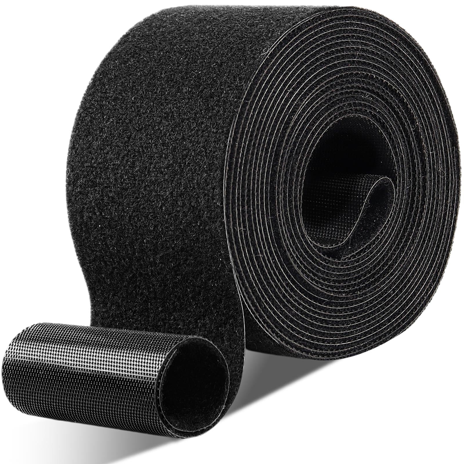 Photo 1 of 2in x 12ft Hook and Loop Straps, Double Sided Self-Gripping Strips, Cut to Length Multi-Purpose Wrap Roll, Hook and Loop Roll for Bundling Fastening Storage and Organization