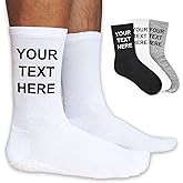 sockprints Custom Text Socks for Men & Women – Personalized Name & Message Crew Socks