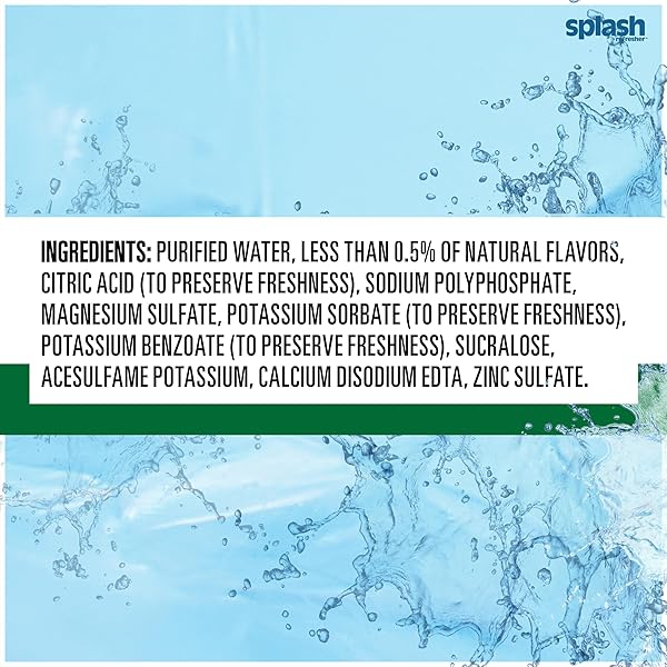 SPLASH REFRESHER FLAVORED WATER BOTTLES, LEMON FLAVOR – 6-PACK, 16.9 FL OZ – REFRESHING FLAVORED BOTTLED WATER WITH ELECTROLYTES – ZERO SUGAR & ZERO CALORIES