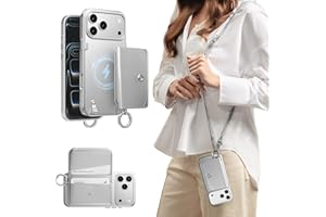 MAGEASY Compatible with iPhone 17 Pro Max 6.9" Wallet Case with Crossbody Strap - Compatible with MagSafe Detachable Coin Purse & Card Slot, Crossbody Lanyard, 16ft Drop Protection | Pouch M (Silver)