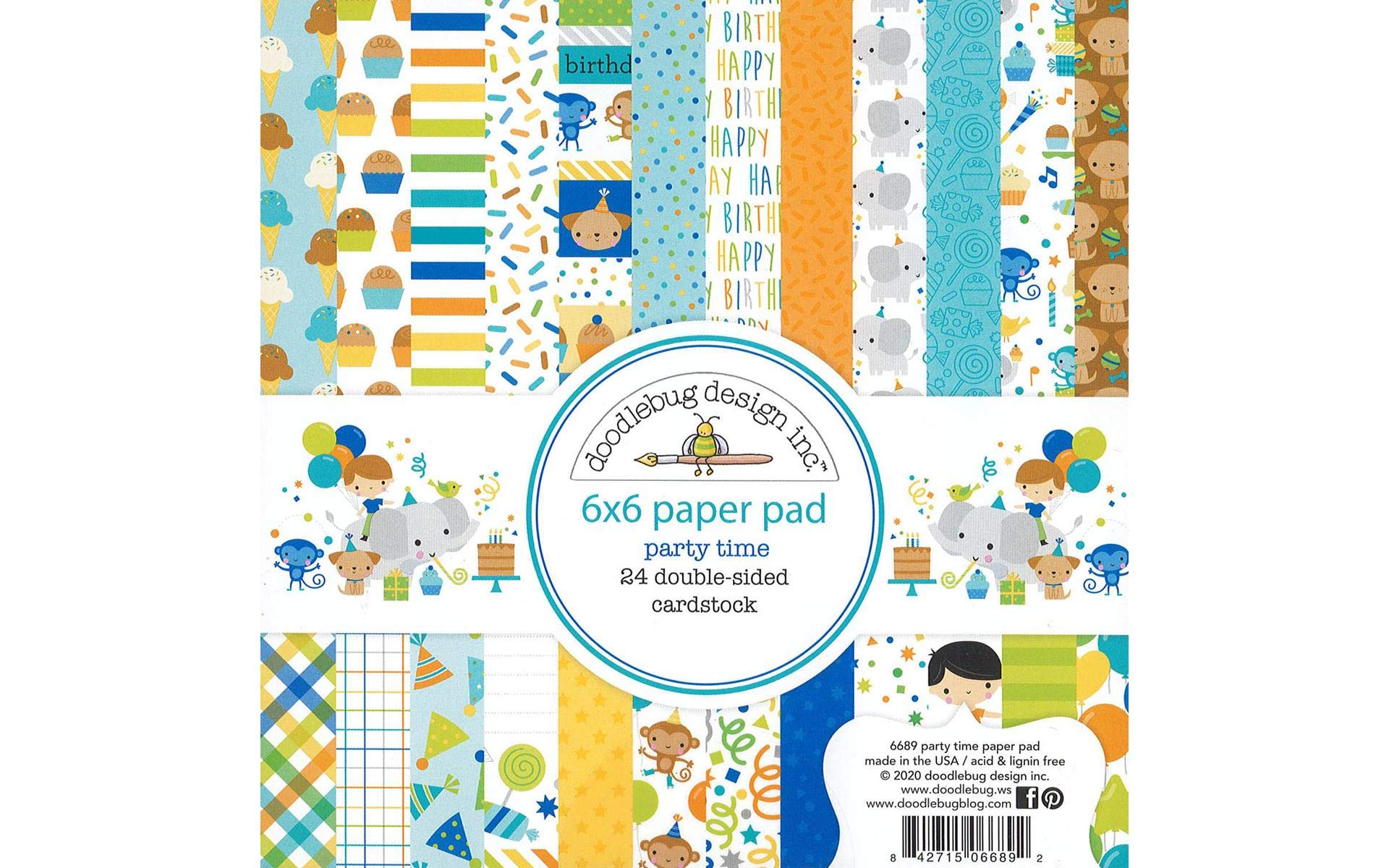 DOODLEBUG DESIGN INC. Party TIME Paper 6X6 PAD, One Size