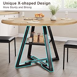 Jocoevol 42'' Round Dining Table for 4,Kitchen