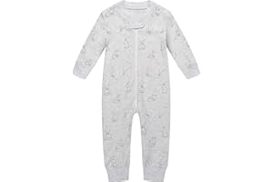 Owlivia Organic Cotton Baby Boy Girl Zip up Sleep 'N Play Pjs, Footless, Long Sleeve