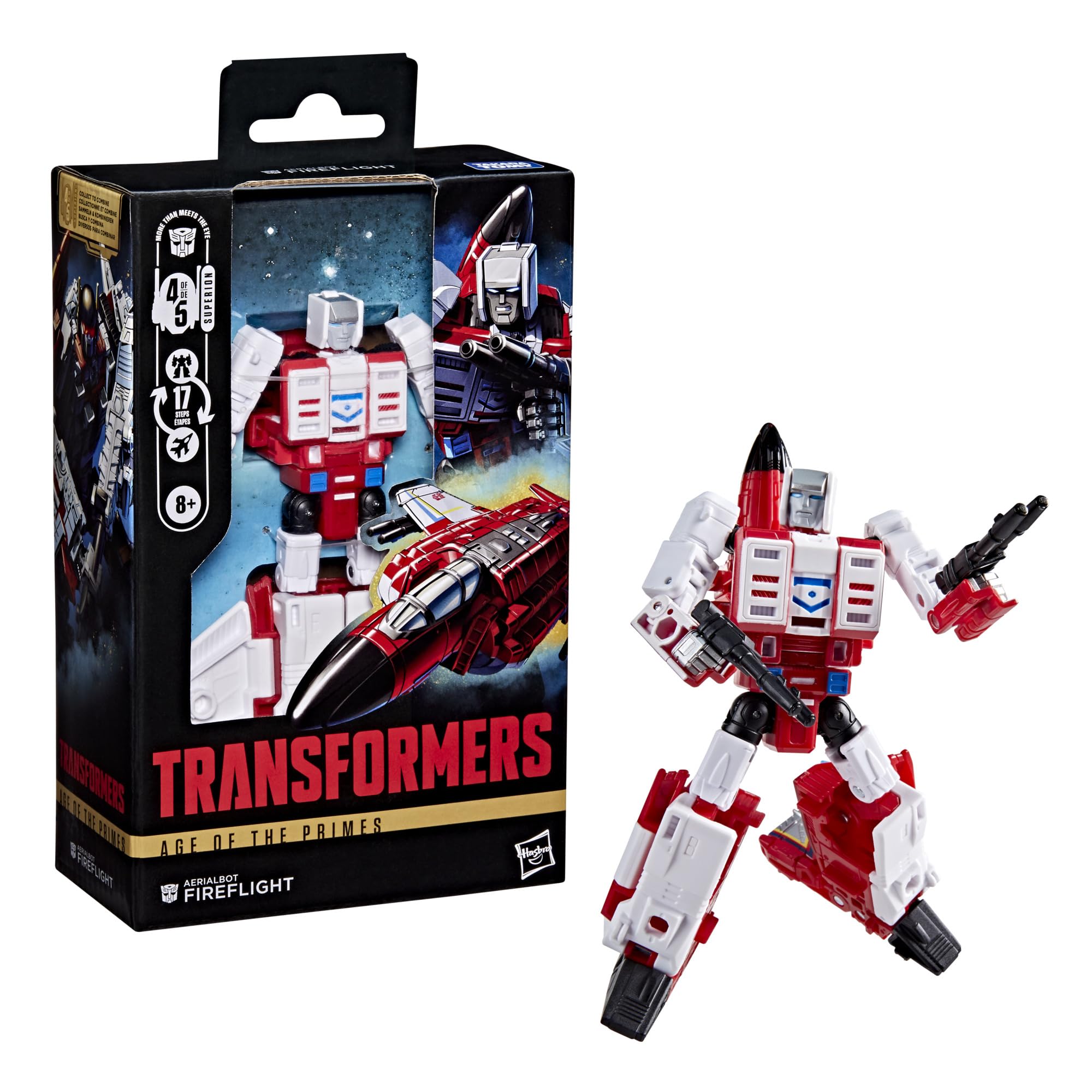 Transformers Age of The Primes Aerialbot Fireflight, Deluxe Class 5.5-Inch Converting Action Figure, Robot Toys for Ages 8+