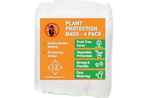 UB-STORE Fruit Tree Protection Bags 4x4.5 FT in 4 Pack | Multiple Size Garden Netting for Fruit & Vegetable Protection | White Plant Net Cover for Blueberry & Tomato | Bird & Insect Mesh Fabric Protector
