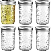 12oz/350ml Mason Jars with Airtight Lids Glass Canning Jars with Regular Lids Spice Jars Honey Jars for Yogurt,Jam,Spice,Overnight Oats Canning, Preserving,Decorations,Jelly,Dessert,6 Pack (12oz)