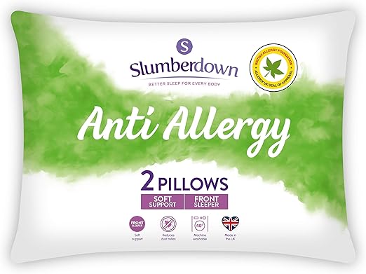 Slumberdown Anti Allergy Pillows Soft Support Designed For Front