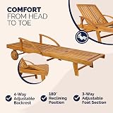 CASARIA Tami Sun Sun Lounger Acacia Wood Foldable Extendable Table view 3