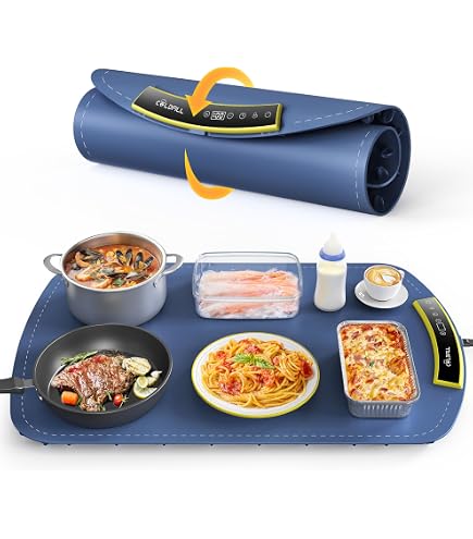 AUTOPkio - Plateau Chauffant électrique Pliable, 5 Températures (60-100°C), Minuterie, Idéal Buffets Et Fêtes