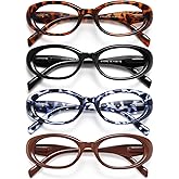 EYEURL Reading Glasses for women Oval Blue Light Blocking Glasses Computer Readers for Women Anti-Glare/UV Rays Eyeglasses with Spring Hinges 1.50