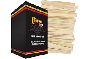 Custom Shop Craft and Paint Sticks - (Pack -100 Sticks) 12" Inch Premium Grade Wood Stirrers/Paddles - Use for Wood Crafts, Mixing Epoxy Resin or Paint, Garden Sign Posts
