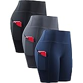 NELEUS Women's 3 Pack Athletic Shorts for Biker Running Workout with Pocket