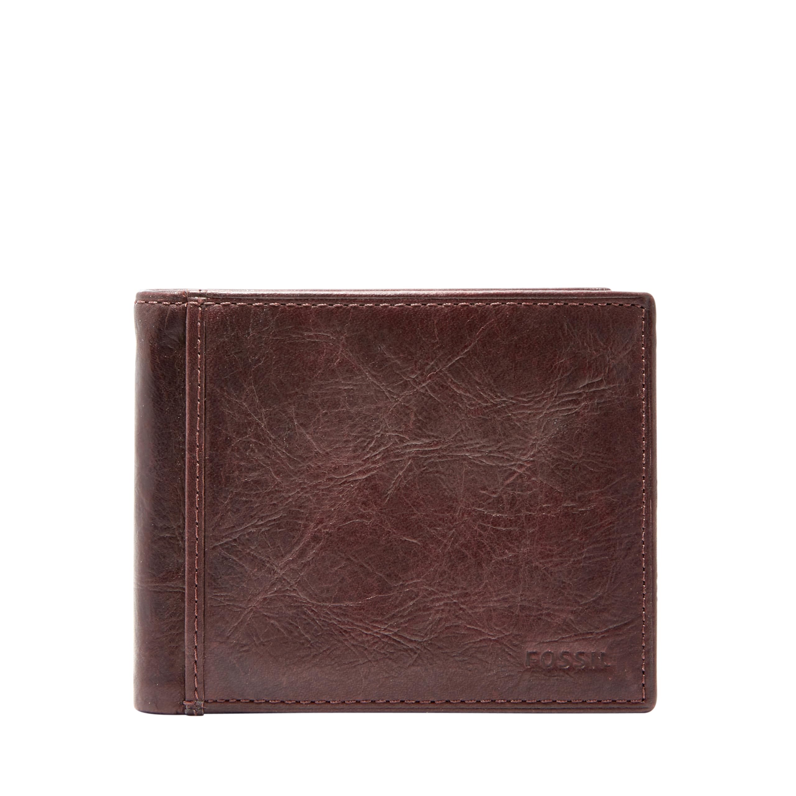 Fossil Men's RFID Flip ID Bifold Wallet, Brown, One Size