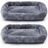 Abbylike 2 Pcs Cat Tree Bed Cover Square for Platform,15.7 x 11.8 Inch | Elastic Band for Cat Tree Replacement Parts, Grey Plush Perch Shelves Covers, Easy to Clean and Machine Washable