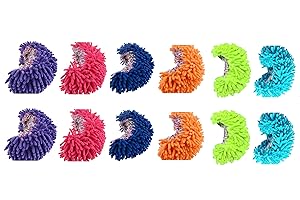 King's deal 12pcs (6 Pairs) Dust Floor Cleaning Slippers Shoes Mop House Clean Shoe Cover Multifunction 6 Color