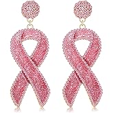 Breast Cancer Earrings for Women Pink Ribbon Breast Cancer Awareness Earrings for Women breast cancer Survivor Support Jewelry Gifts