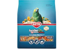Kaytee Forti-Diet Pro Health+Safflower Nourish+Protect Parrot Food, Supports Breeding and Molting, Nutrition Backed by Science, Digestive and Brain Health, 4 pounds