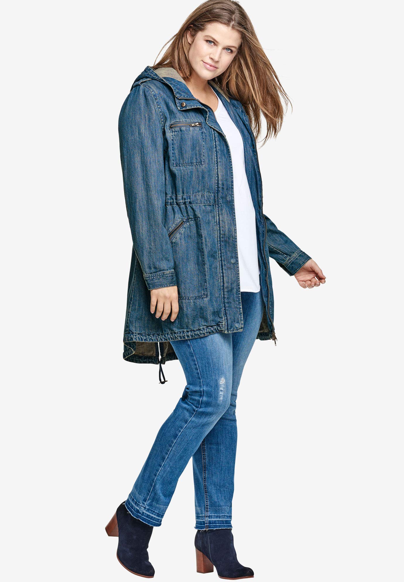 Women’s Plus Size Hooded Anorak Denim Jacket www.denim.fit 4 Women’s Plus Size Hooded Anorak Denim Jacket www.denim.fit 4