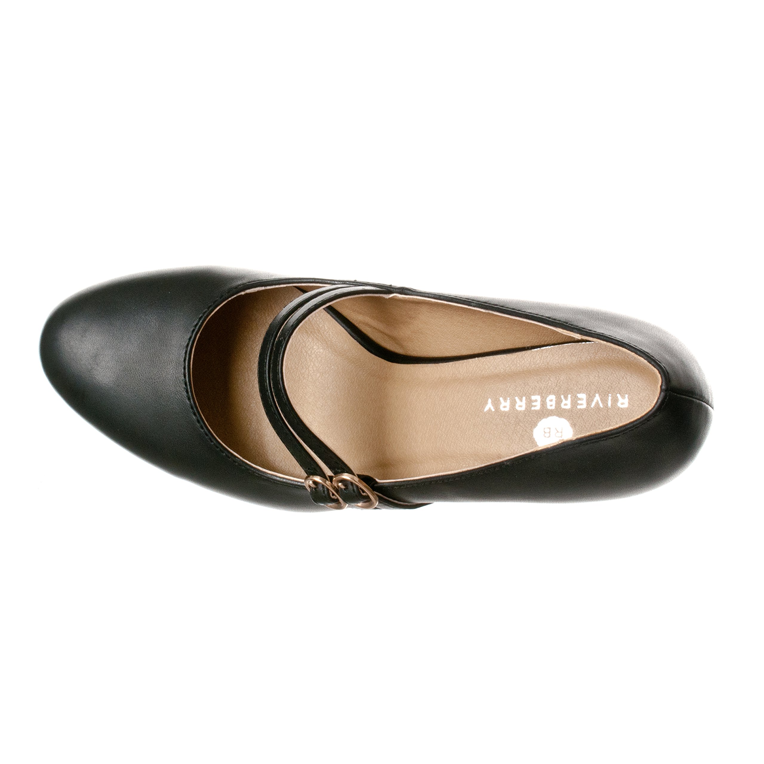 Riverberry Women's Mila Chunky, Mid Heel Mary Jane Pump Heels - Image 4
