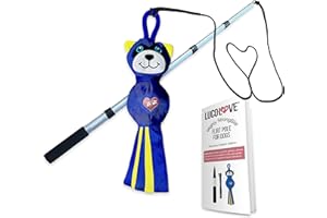 LUCOLOVE Flirt Pole for Dogs Heavy Duty - Multi-Sensory Tough Chase Toy for Medium & Large Breeds – Extra Strong 39 Inch Dog Flirt Pole for Outdoor Training and Exercise