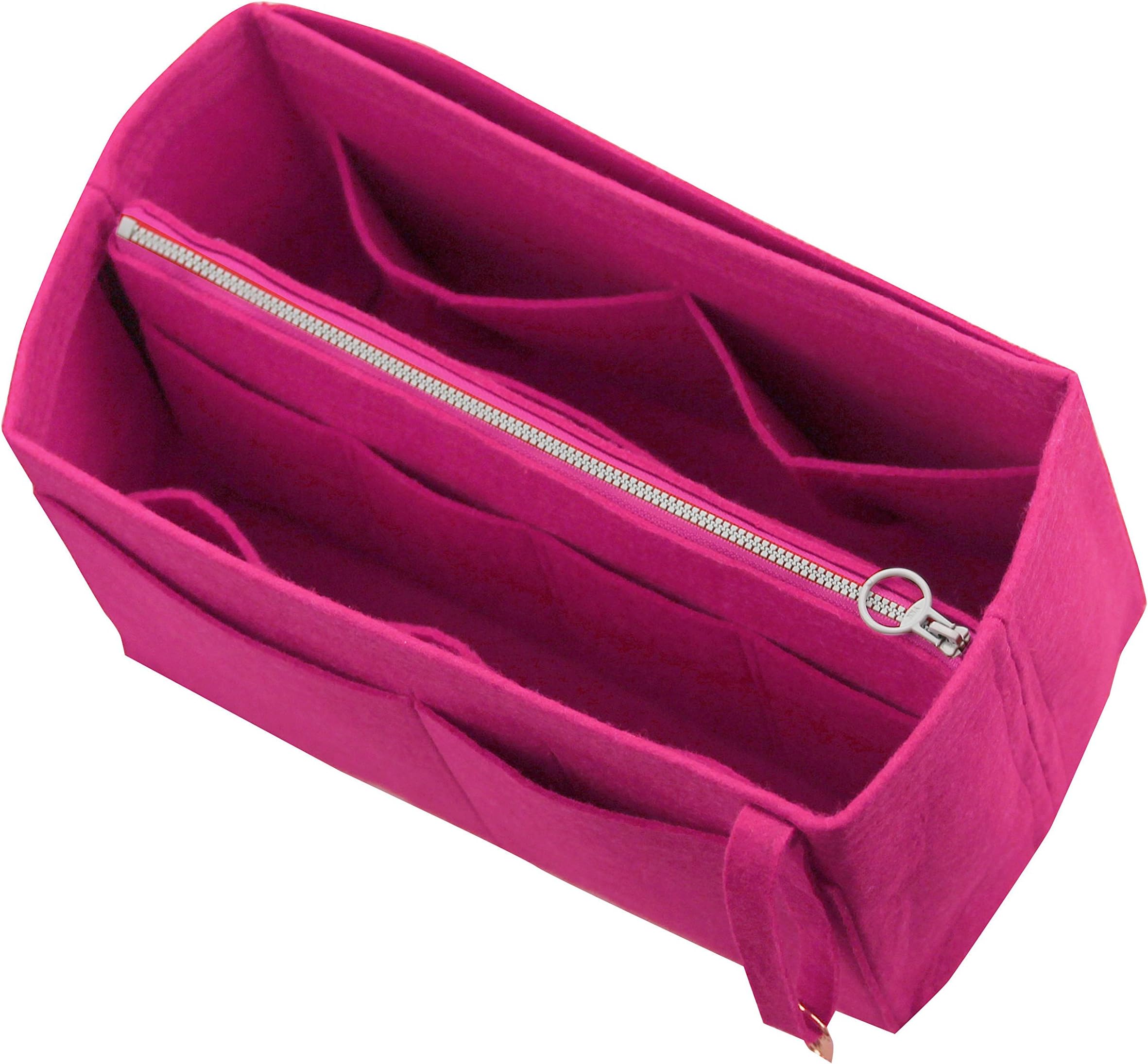 Felt Tote Bag Organizer (Middle Zipper Bag), Purse Insert, Cosmetic Makeup