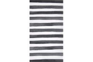Gift Boutique 100 Gray & White Stripe Guest Napkins 3 Ply Disposable Paper Pack Black Striped Dinner Hand Napkin for Bathroom Powder Room Wedding Holiday Bridal & Baby Shower Decorative Towels