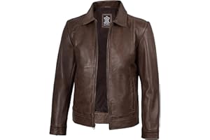 Decrum Mens Leather Jacket - Real Lambskin Classic Vintage Style Leather Jackets For Men